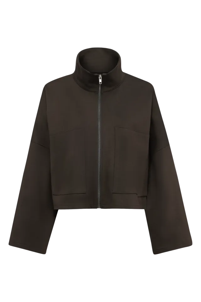 Veste zippée structurée | Col haut | Coupe cropped
