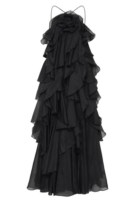 Robe Livora Maxi Ruffle | Halterneck | Chiffon