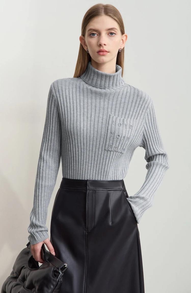 Pull Over Col Roulé | Blend Cachemire Douce | Silhouette Ajustée