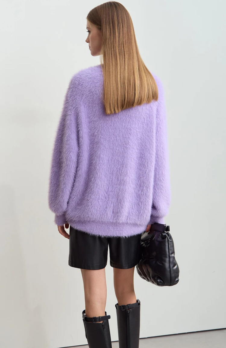 Pull Fuzzy Knit | Coupe Relaxée | Blanc