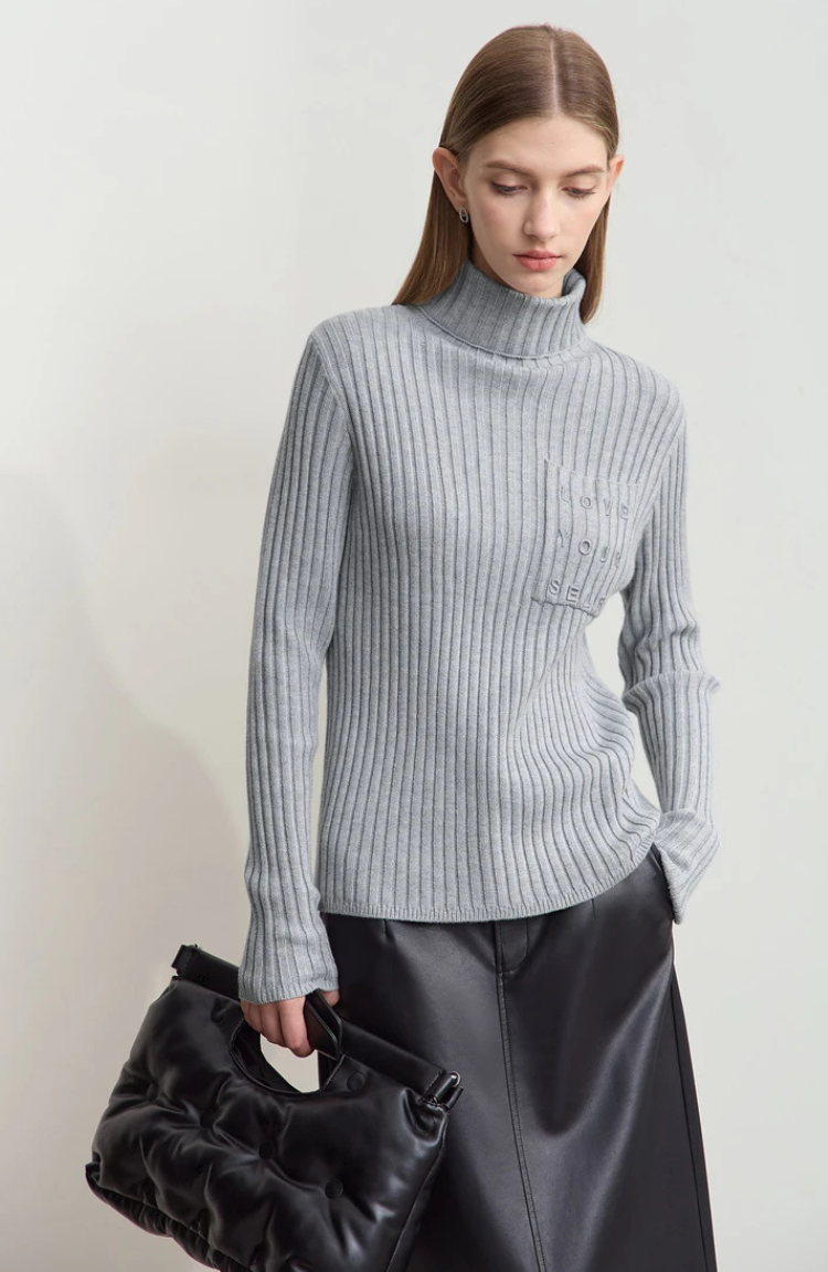 Pull Over Col Roulé | Blend Cachemire Douce | Silhouette Ajustée