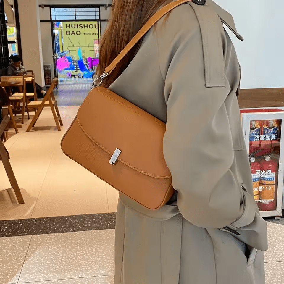 Sac à épaule Métier | Petit carré sous bras, cuir, fermeture éclair
