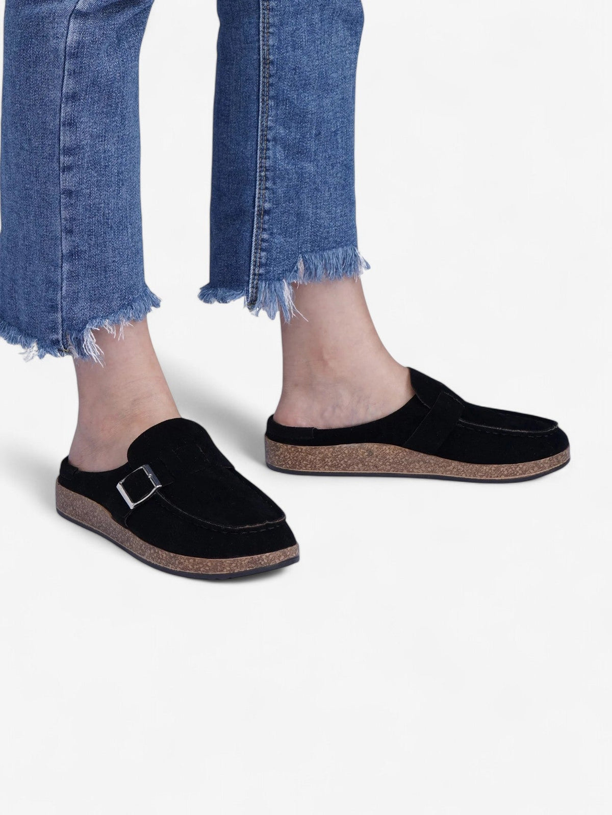 Mules Jada | Clogs en Faux Suède avec Détail Boucle