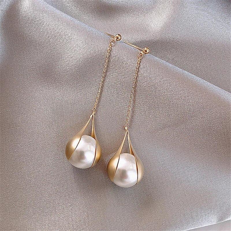 Boucles d'oreilles Perle Clarté | Cadre Sculpté en Or