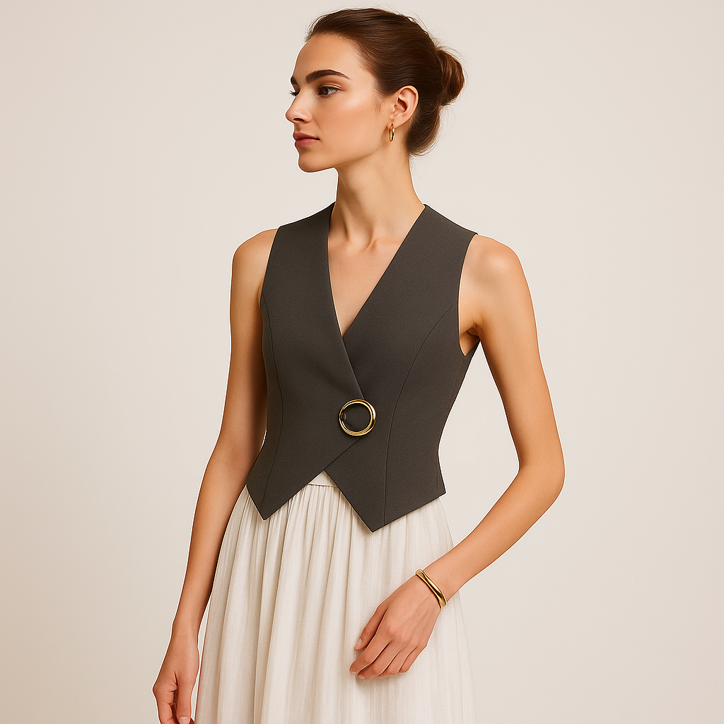 Gilet sans manches | Détail anneau | Coupe structurée