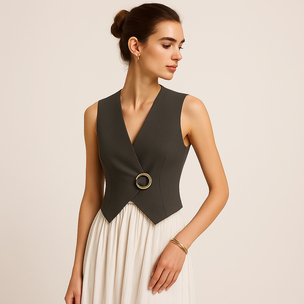 Gilet sans manches | Détail anneau | Coupe structurée
