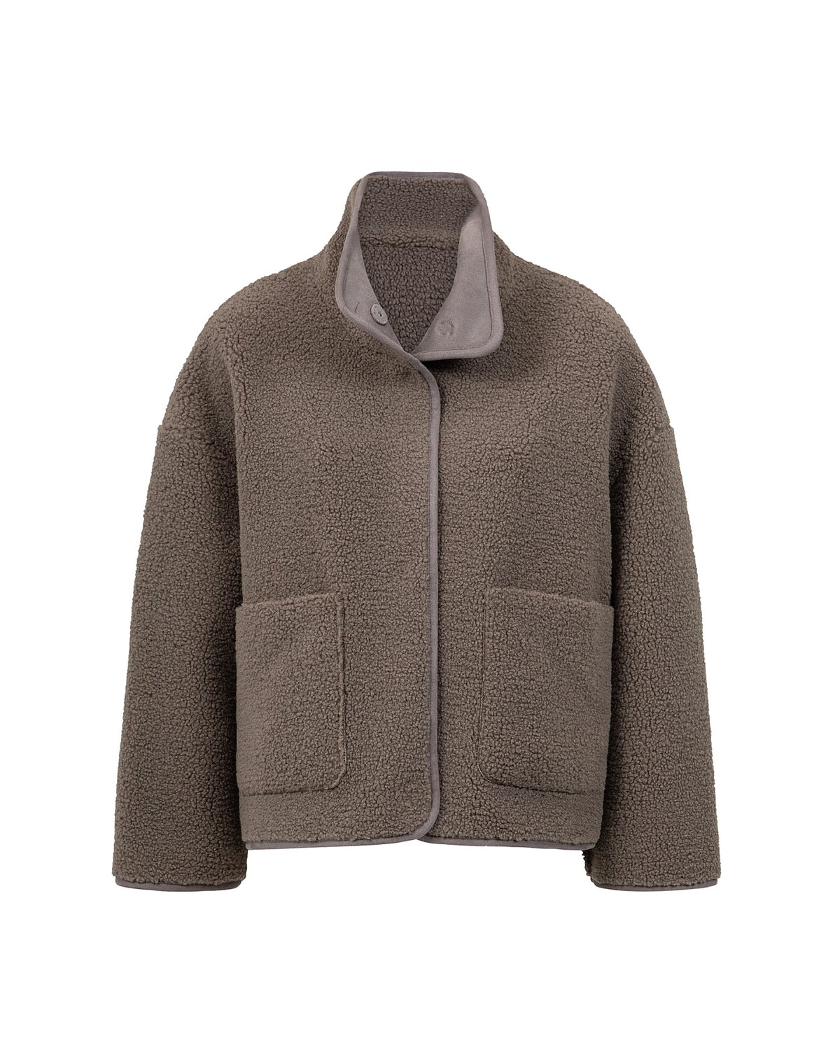 Veste Fausse Shearling Zip | Col Haut | Coupe Oversize