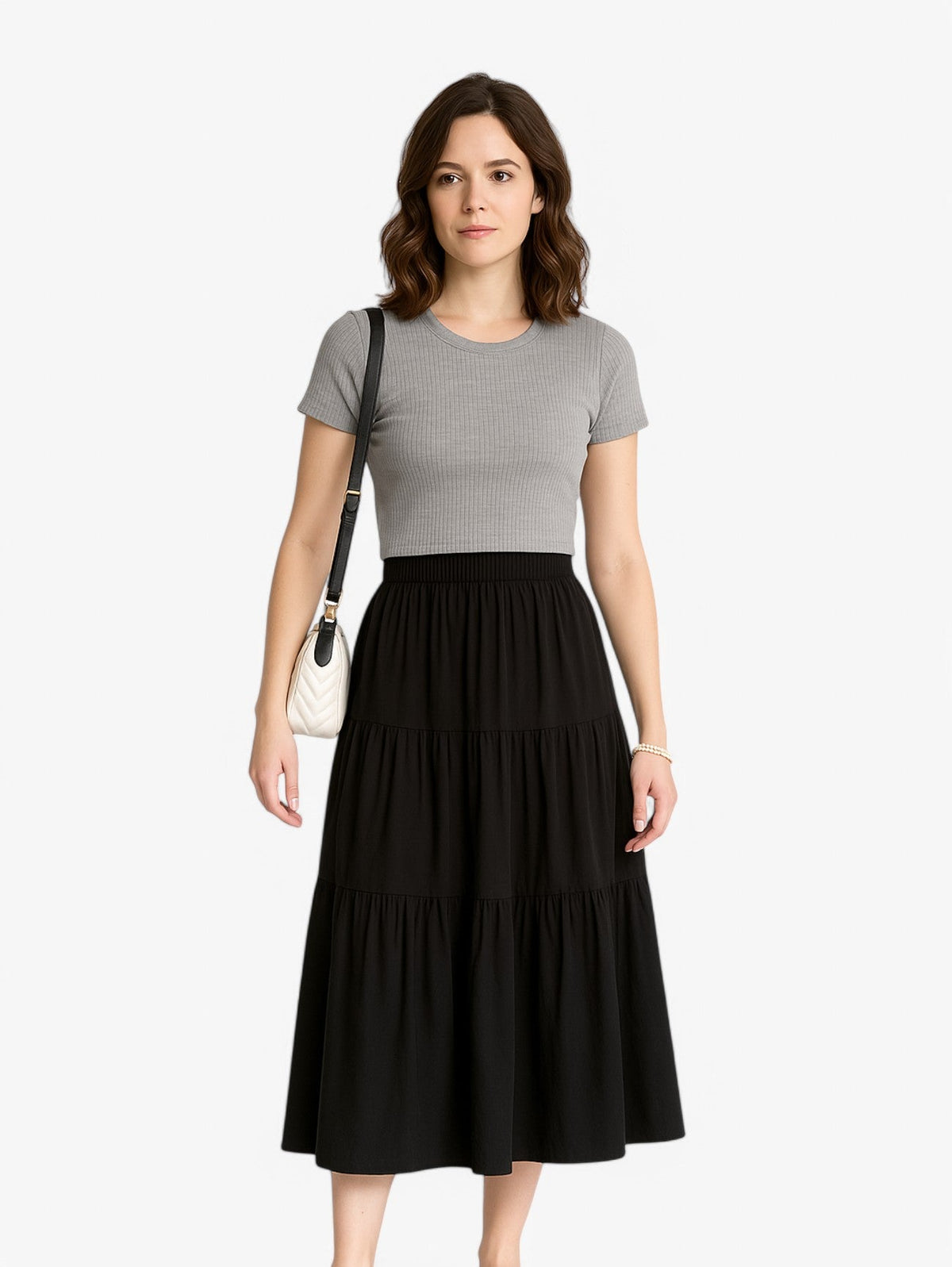 Jupe Midi Volante | Haute Taille | Silhouette A-line d'Été