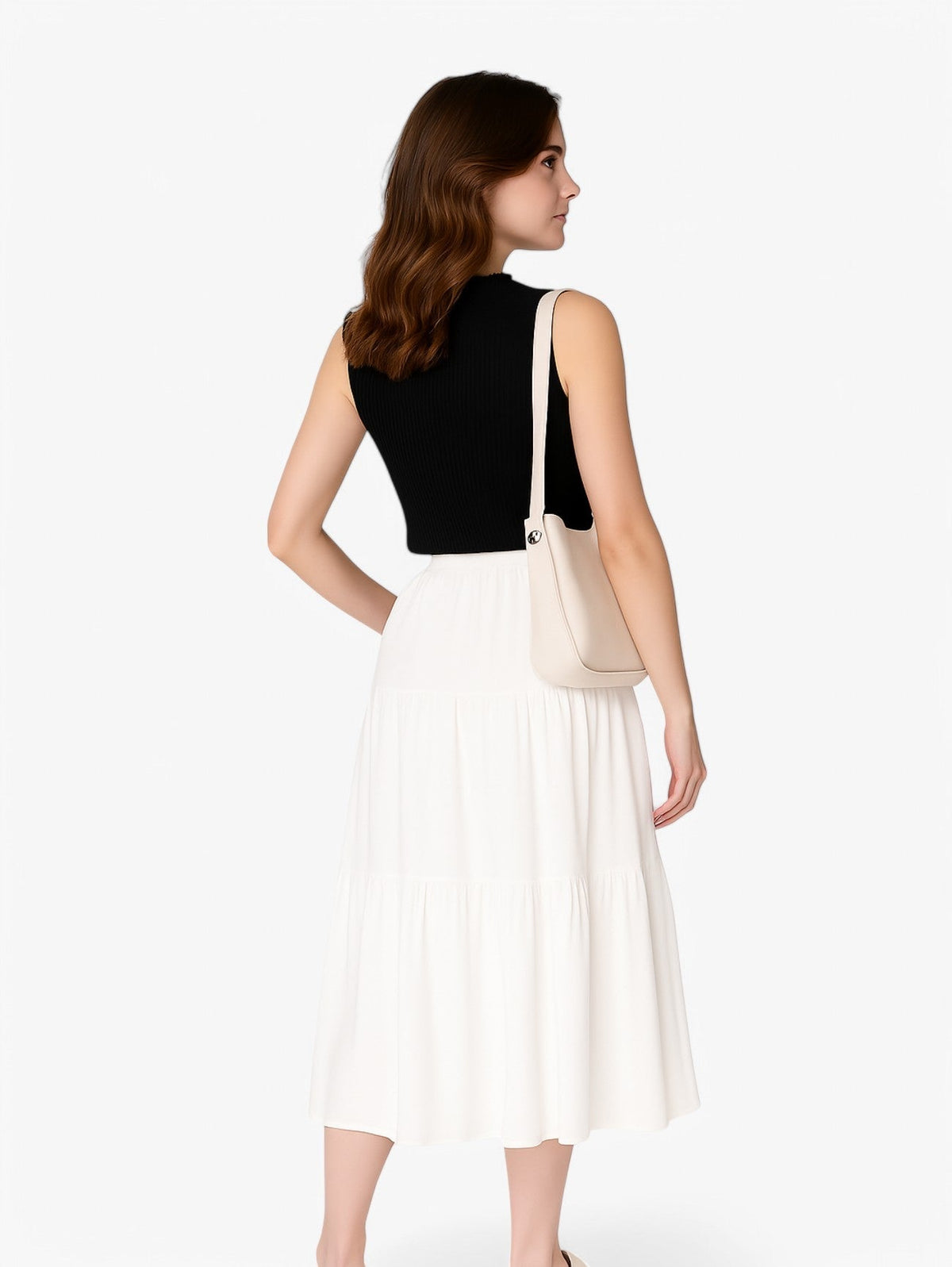 Jupe Midi Volante | Haute Taille | Silhouette A-line d'Été