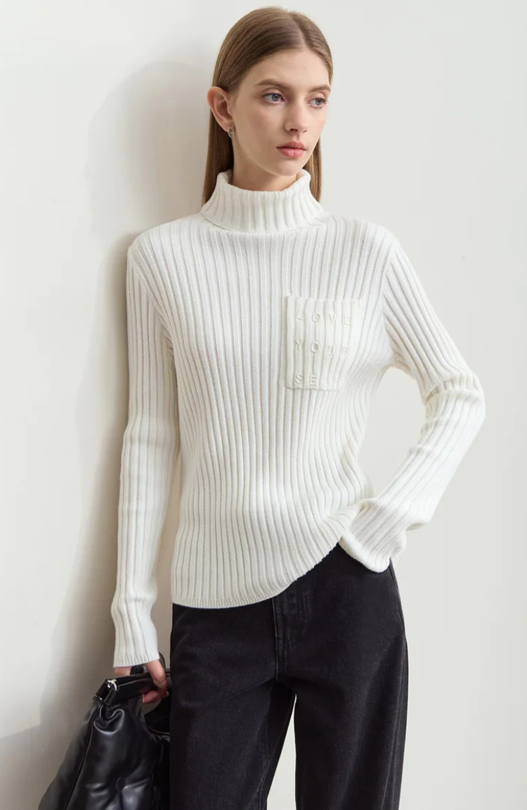 Pull Over Col Roulé | Blend Cachemire Douce | Silhouette Ajustée