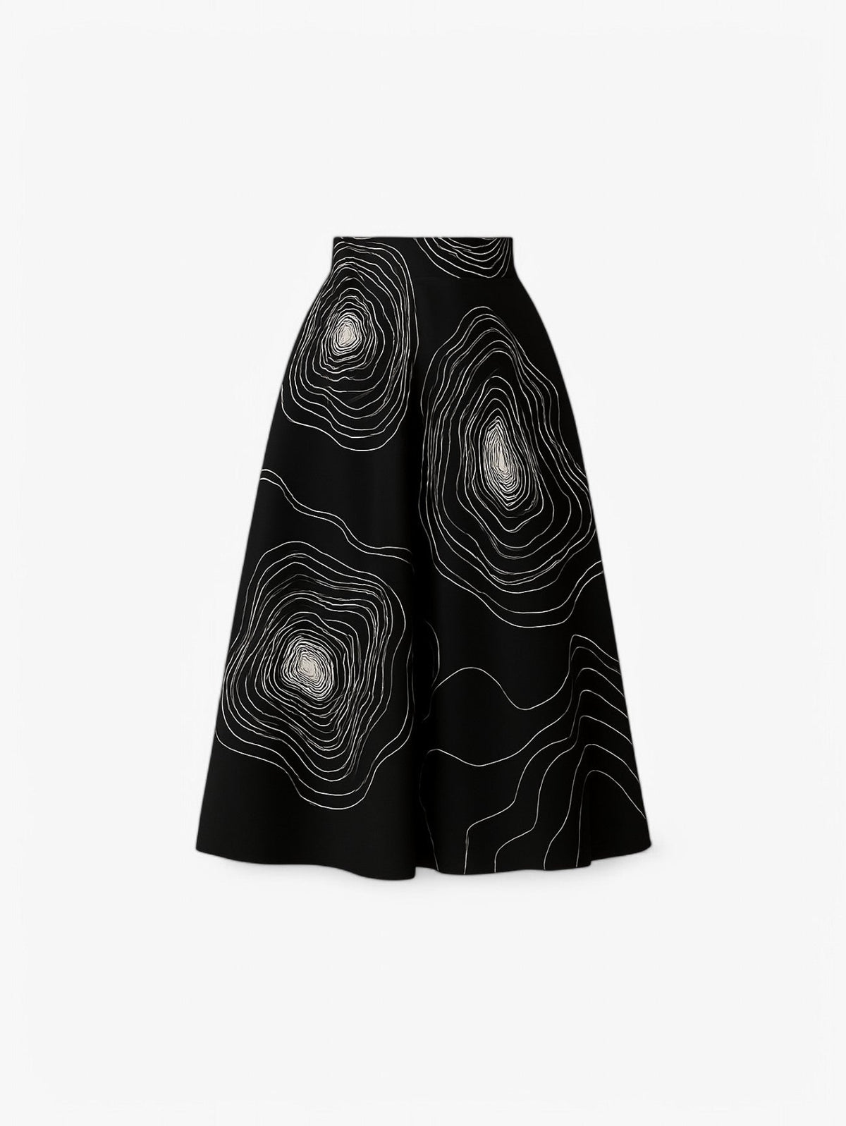 Jupe Midi A-line | Haute Taille | Imprimé Abstrait