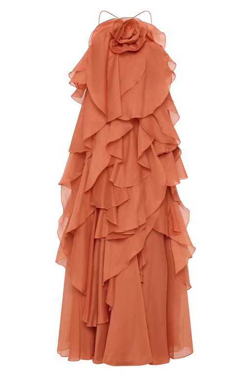 Robe Livora Maxi Ruffle | Halterneck | Chiffon