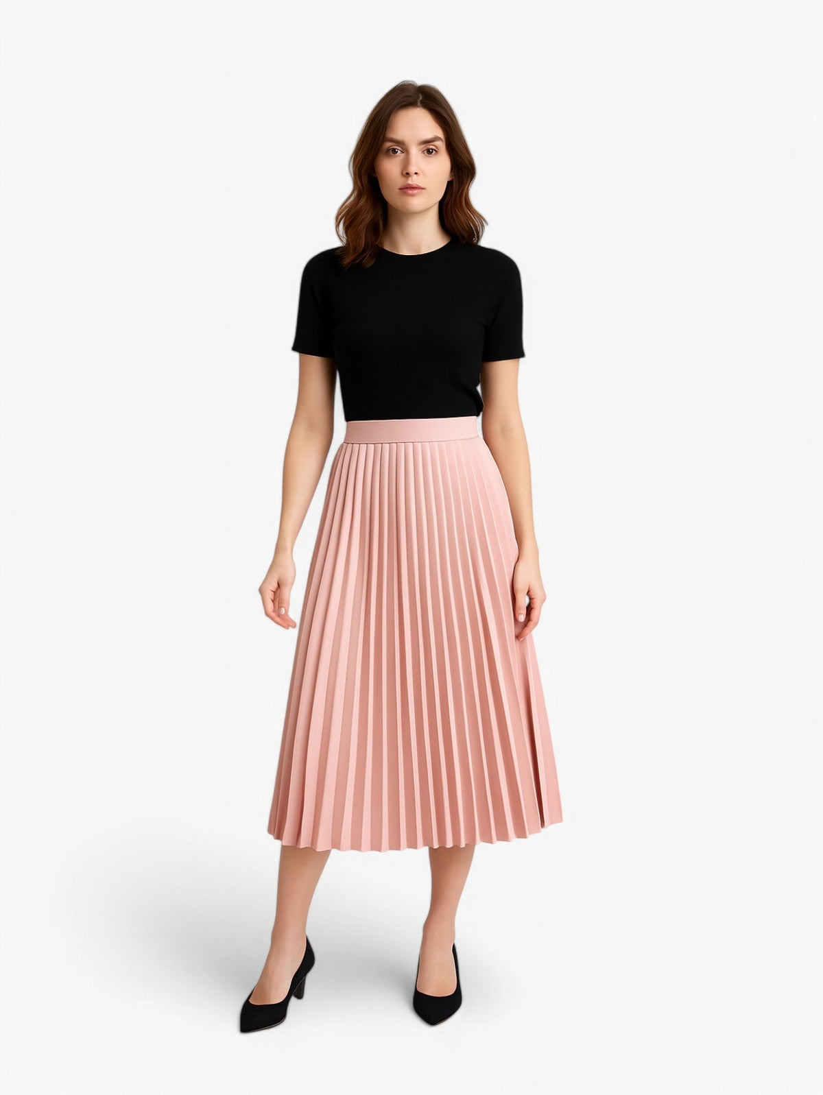 Jupe Midi Plissée | Haute Taille | Silhouette A-line