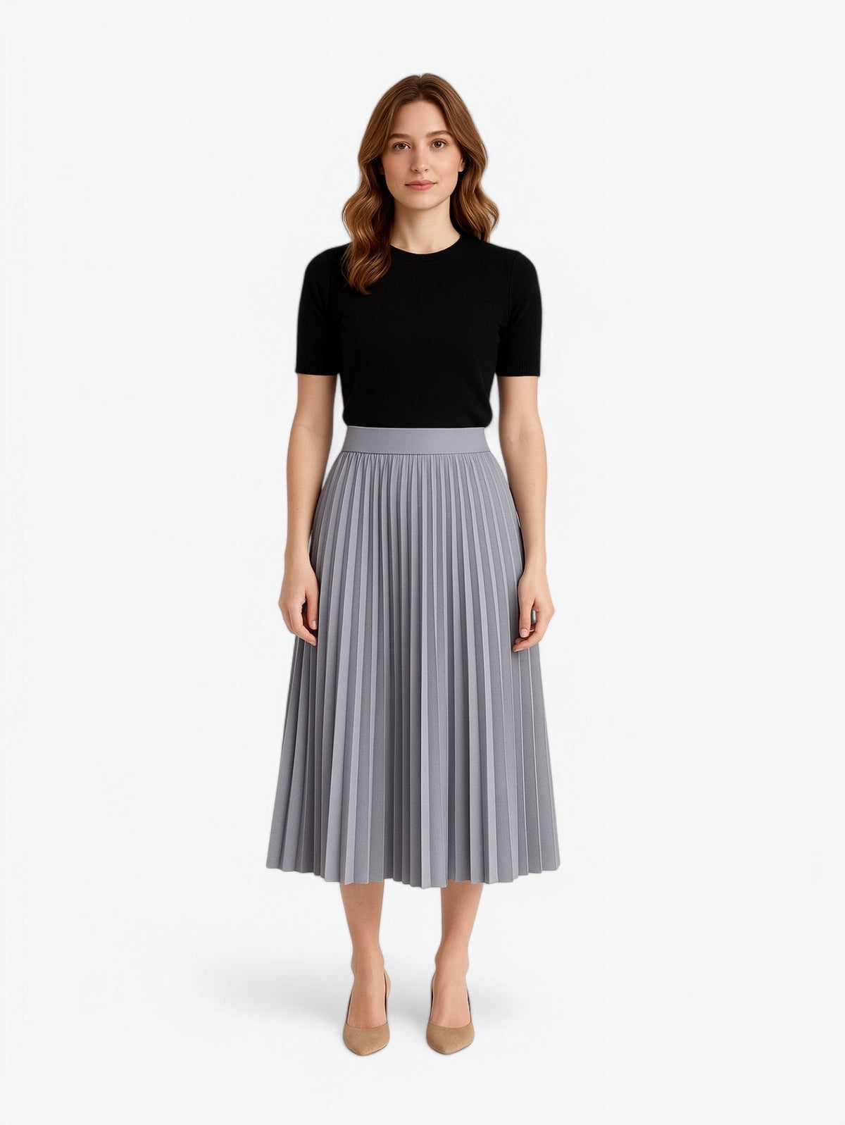 Jupe Midi Plissée | Haute Taille | Silhouette A-line