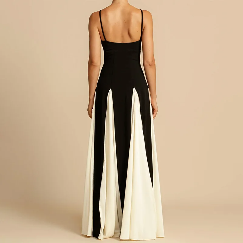 Robe Lueur Angélique Maxi | Deux Tons, Fit and Flare, Bretelles Spaghetti