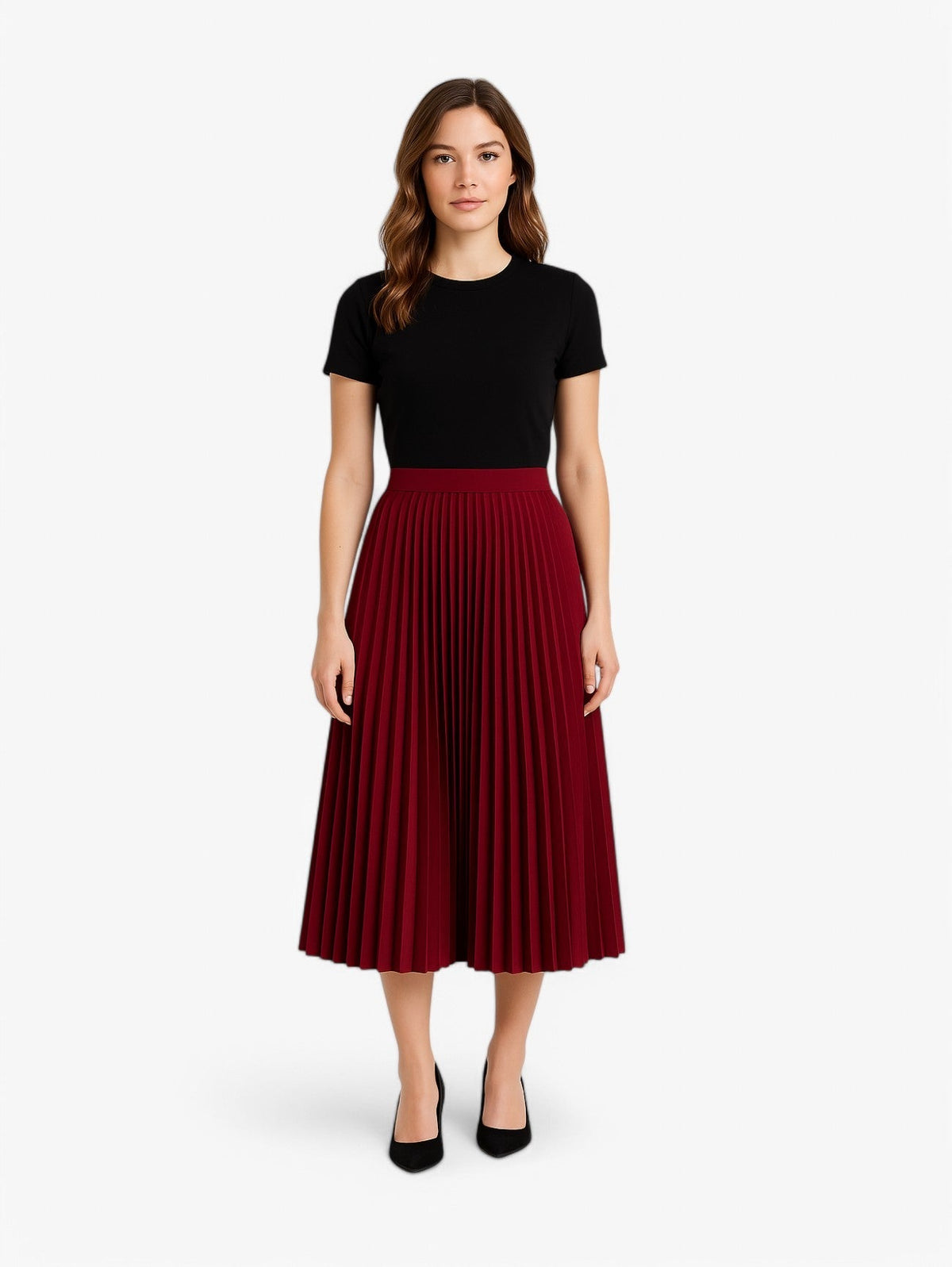 Jupe Midi Plissée | Haute Taille | Silhouette A-line