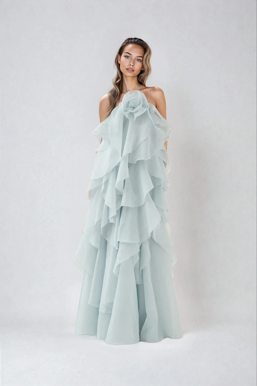 Robe Livora Maxi Ruffle | Halterneck | Chiffon