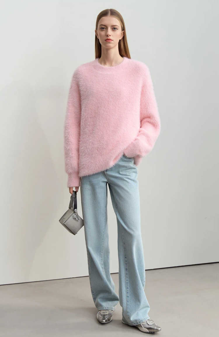 Pull Fuzzy Knit | Coupe Relaxée | Blanc