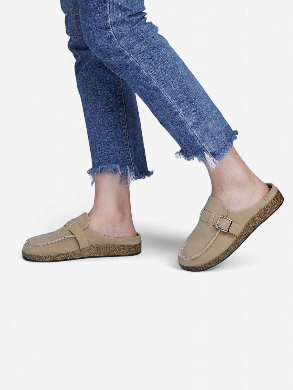 Mules Jada | Clogs en Faux Suède avec Détail Boucle