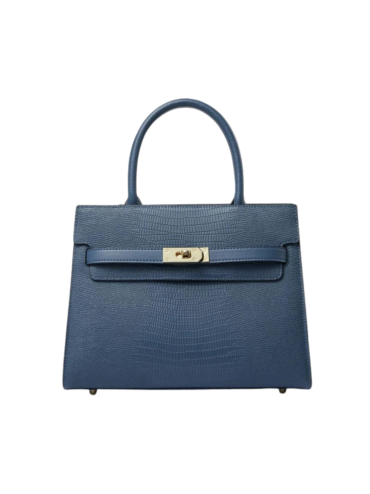 Sac à main structuré en cuir lisse | Fermeture tourniquet or