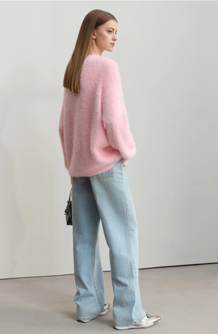 Pull Fuzzy Knit | Coupe Relaxée | Blanc