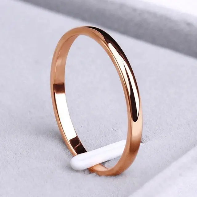Bague de Mariage Slim | 2mm Acier Inoxydable Plaqué Or | Design Unisexe