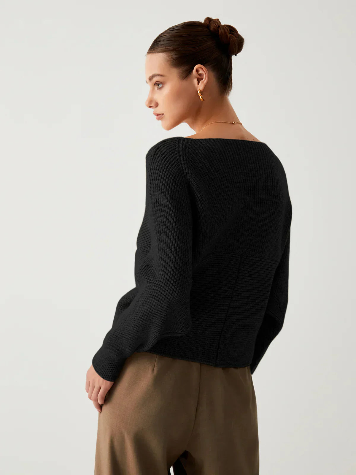 Pull-over V-Croisé | Devant Drapé | Fit Slim