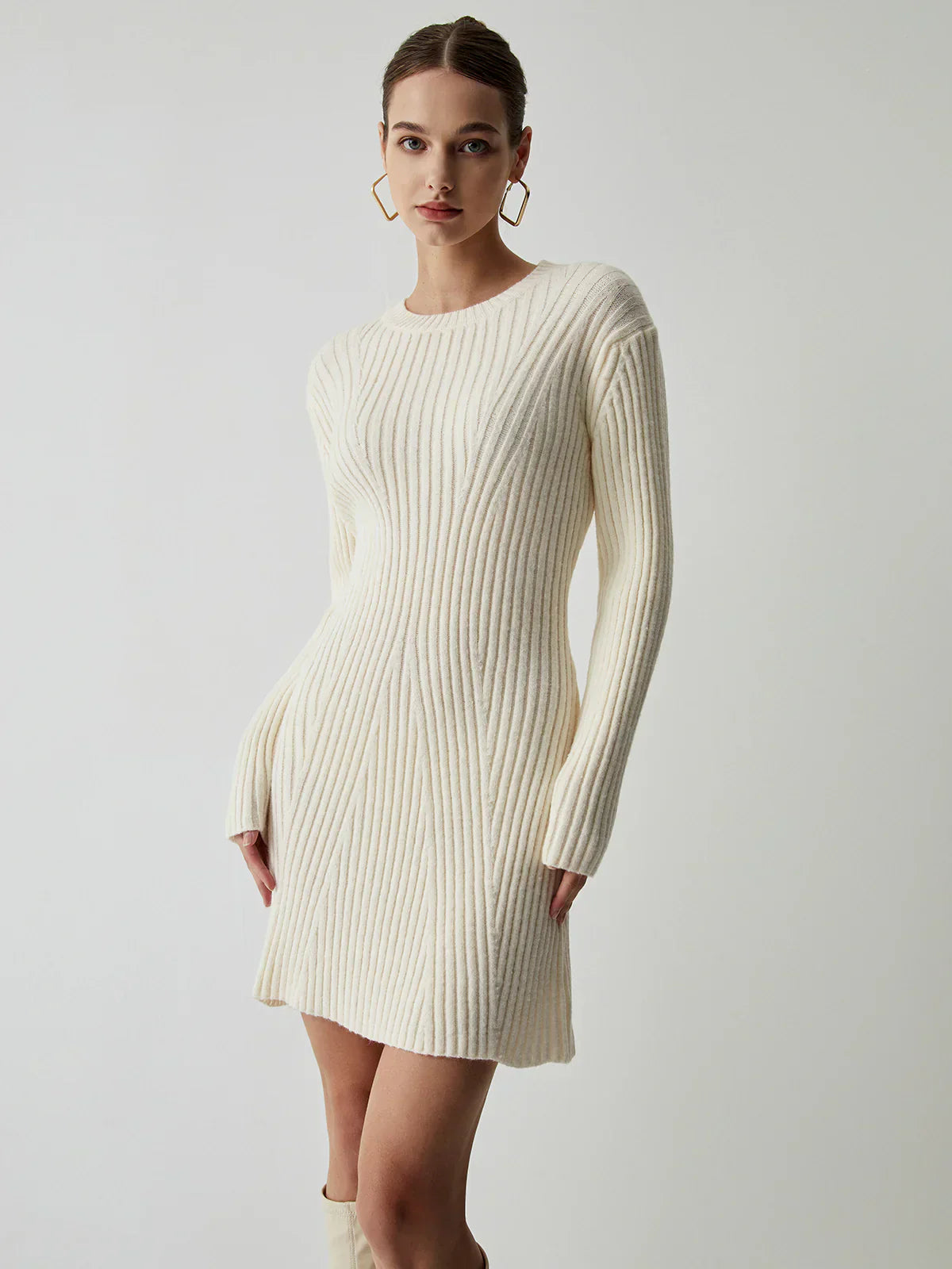 Robe Pull Ribbed | Manches Longues | Slim Fit Mini