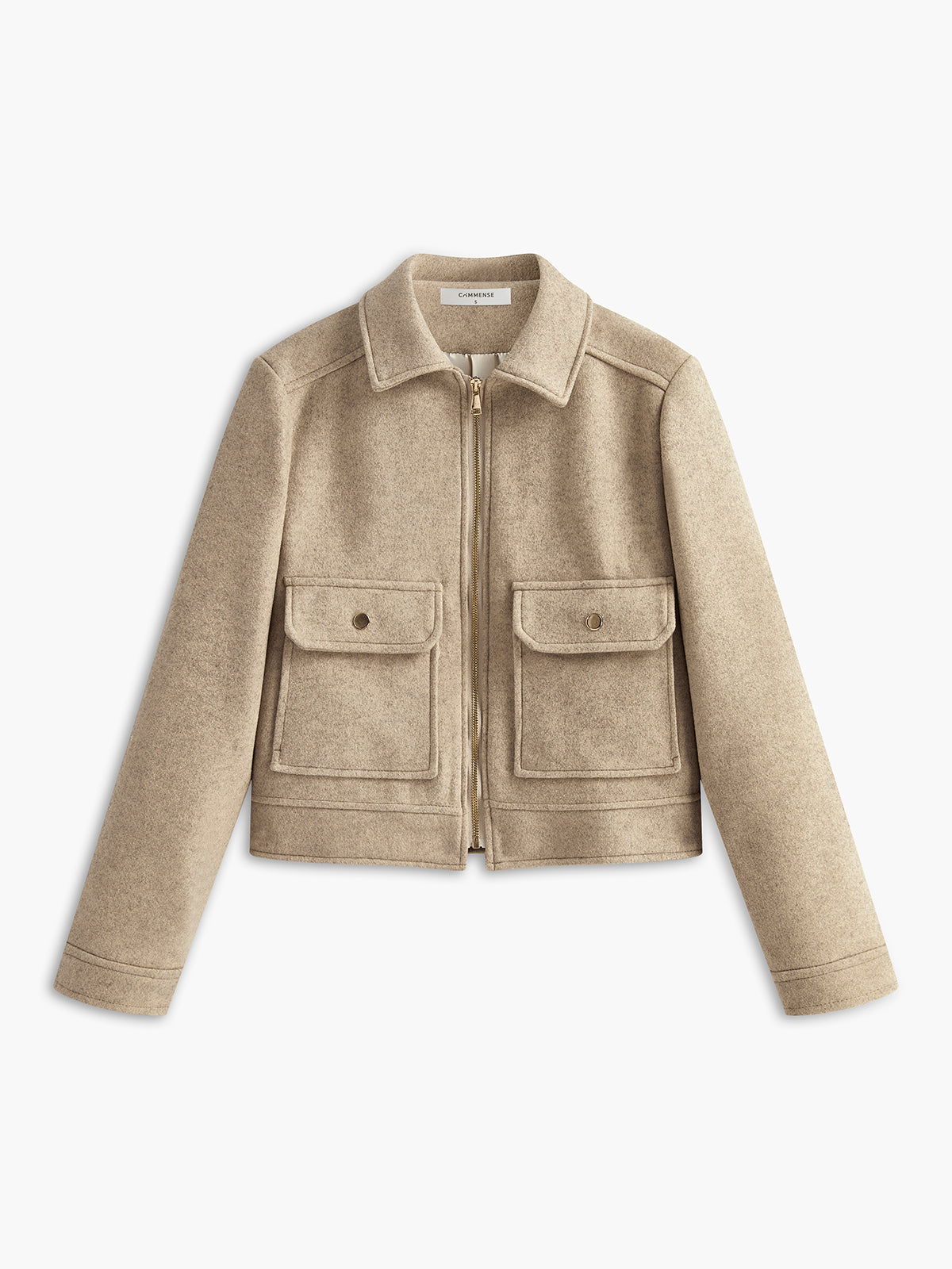Veste Courte en Mélange de Laine | Coupe Structurée | Fermeture Éclair