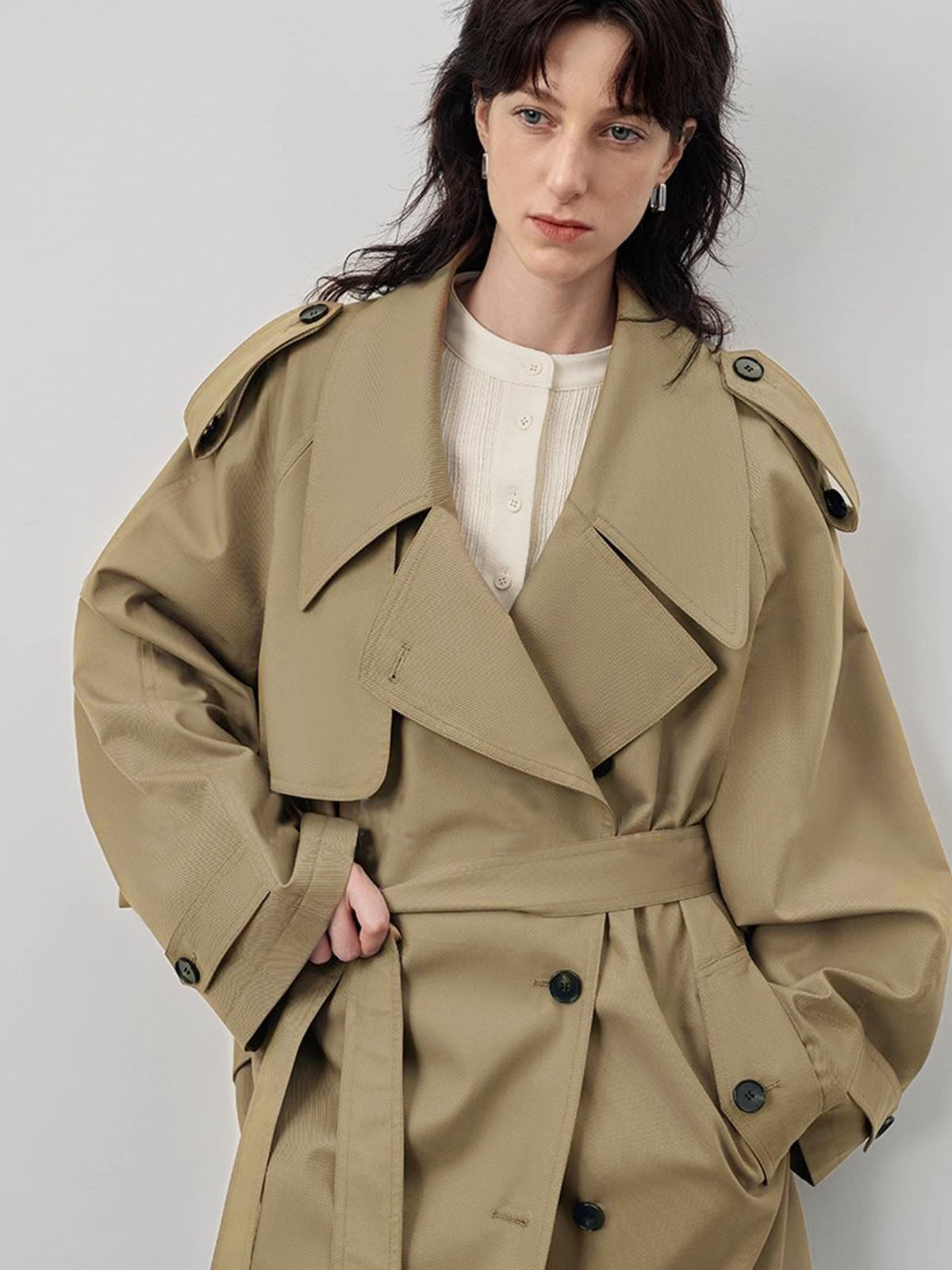 Trench Coat Oversized Double Breasted | Coupe Relaxée | Ceinturé