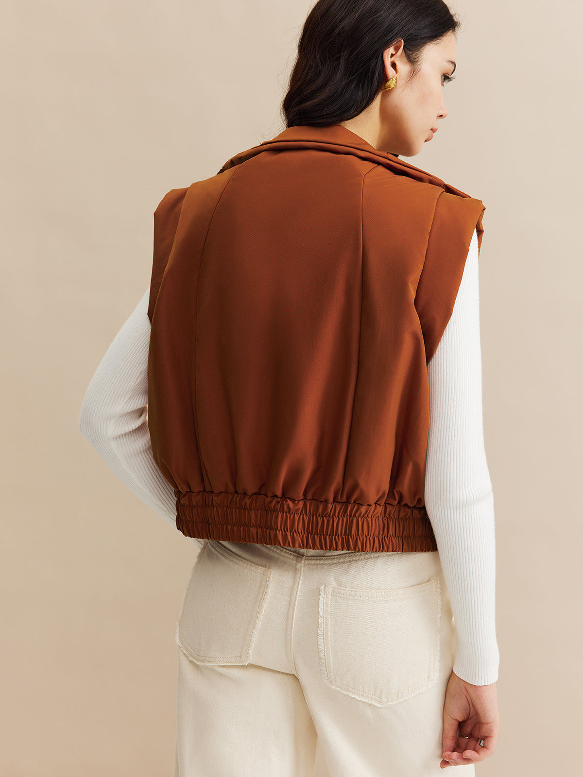 Gilet Matelassé Sans Manches | Col Montant | Coupe Relaxe