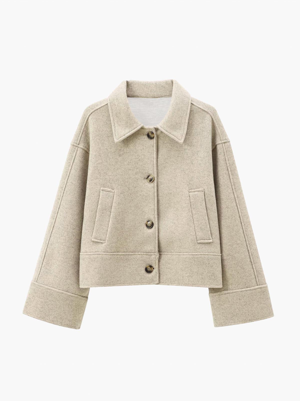 Veste courte en mélange de laine | Coupe structurée