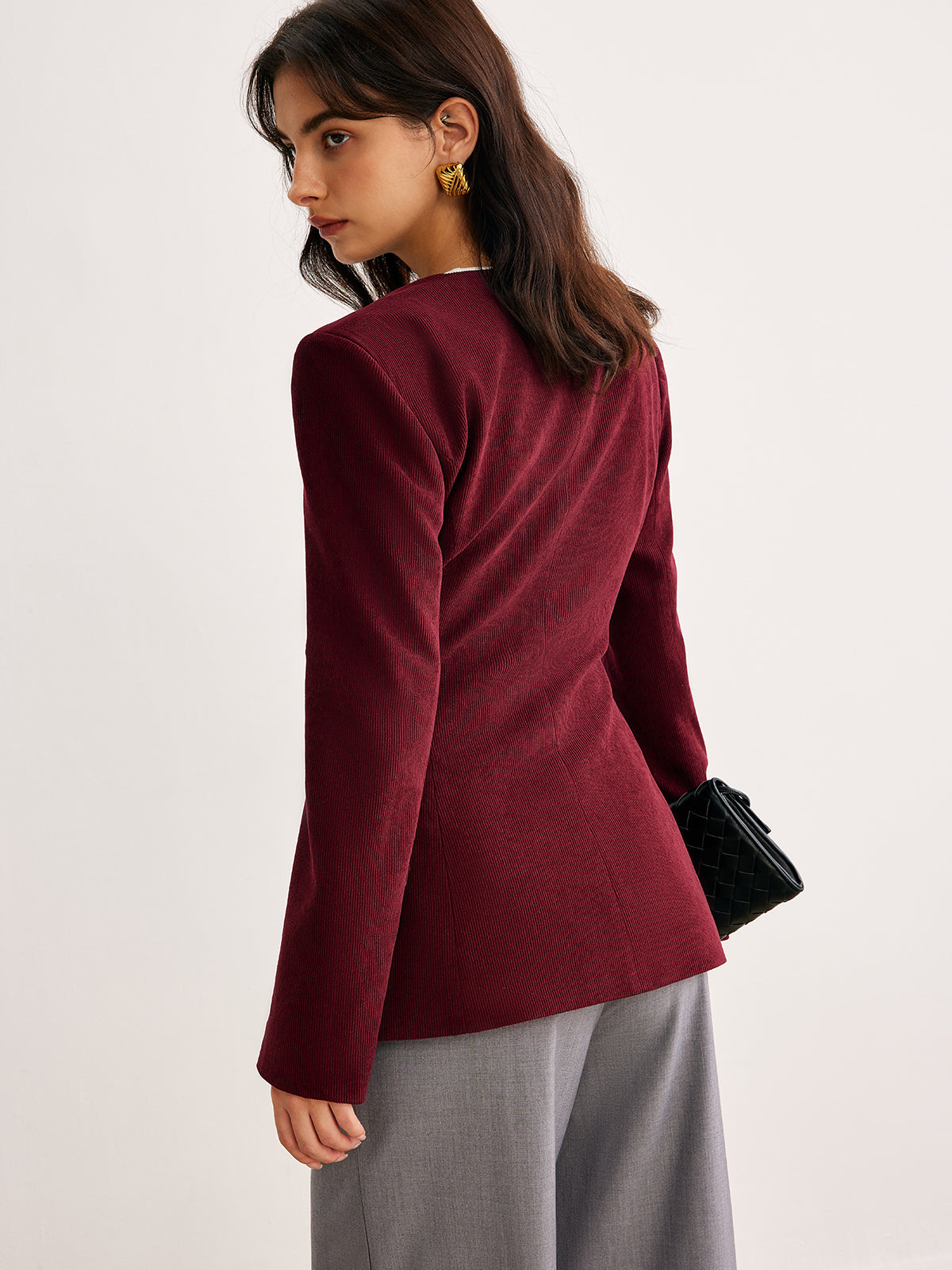 Blazer Femme Ajusté Boutons Or | Silhouette Structurée