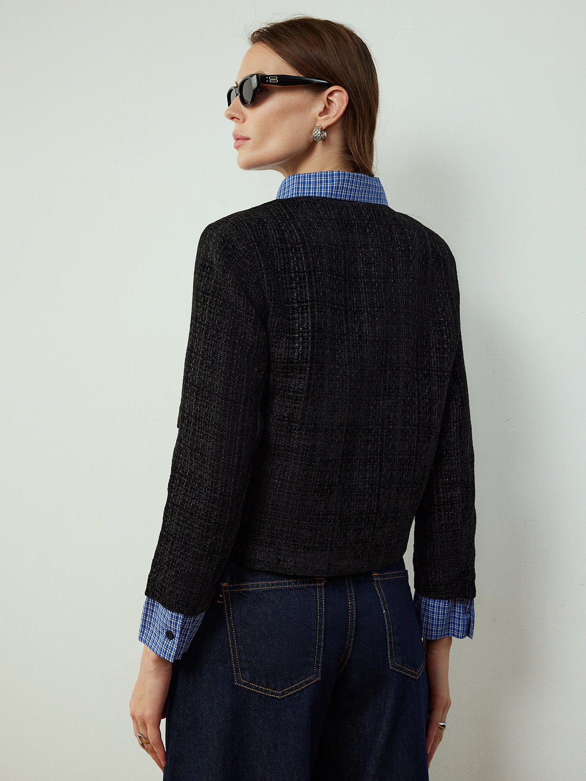 Veste Tweed Courte | Col Contrast | Silhouette Classique