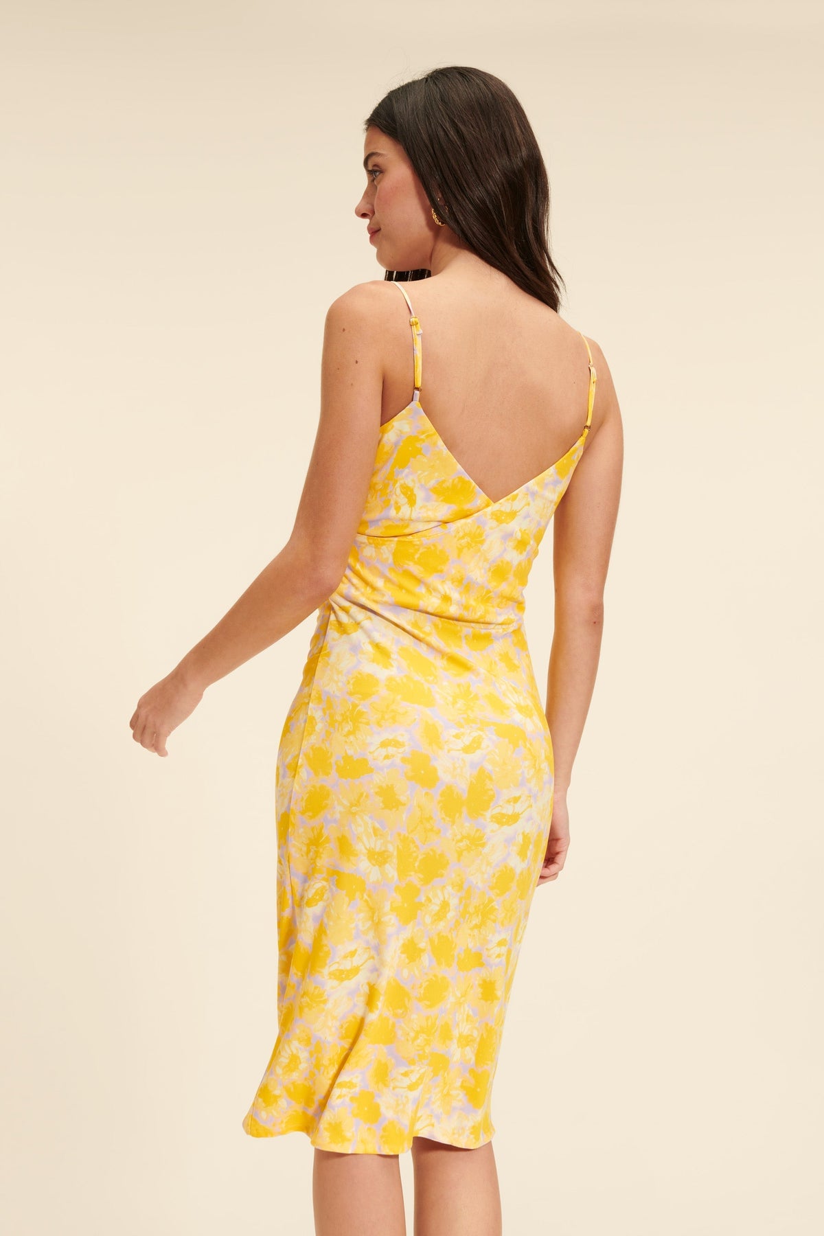 Robe Midi Florale | Col V | Viscose Légère