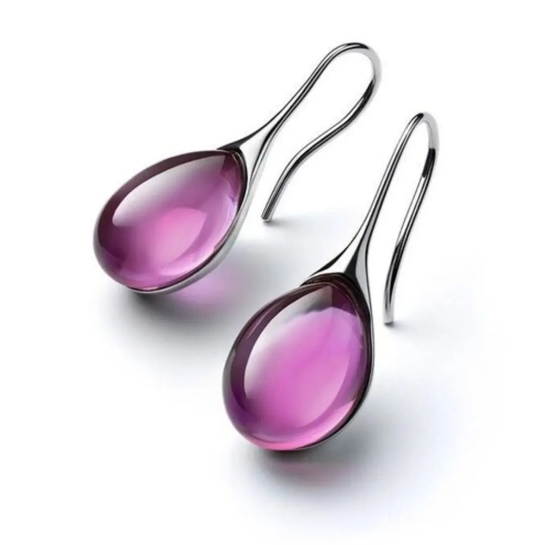 Boucles d'oreilles cristal goutte Clarté | Design or œil de chat