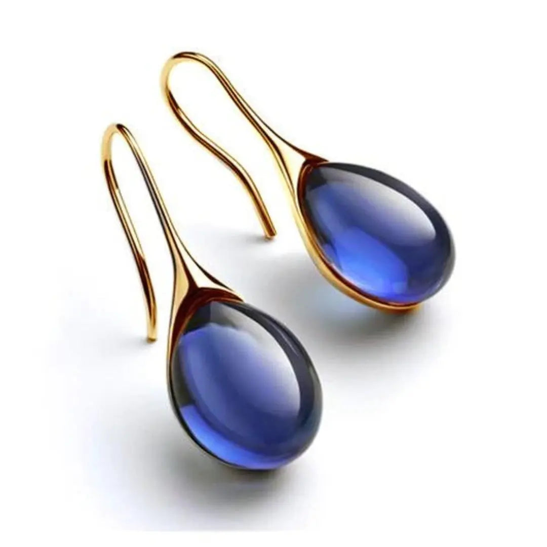 Boucles d'oreilles cristal goutte Clarté | Design or œil de chat