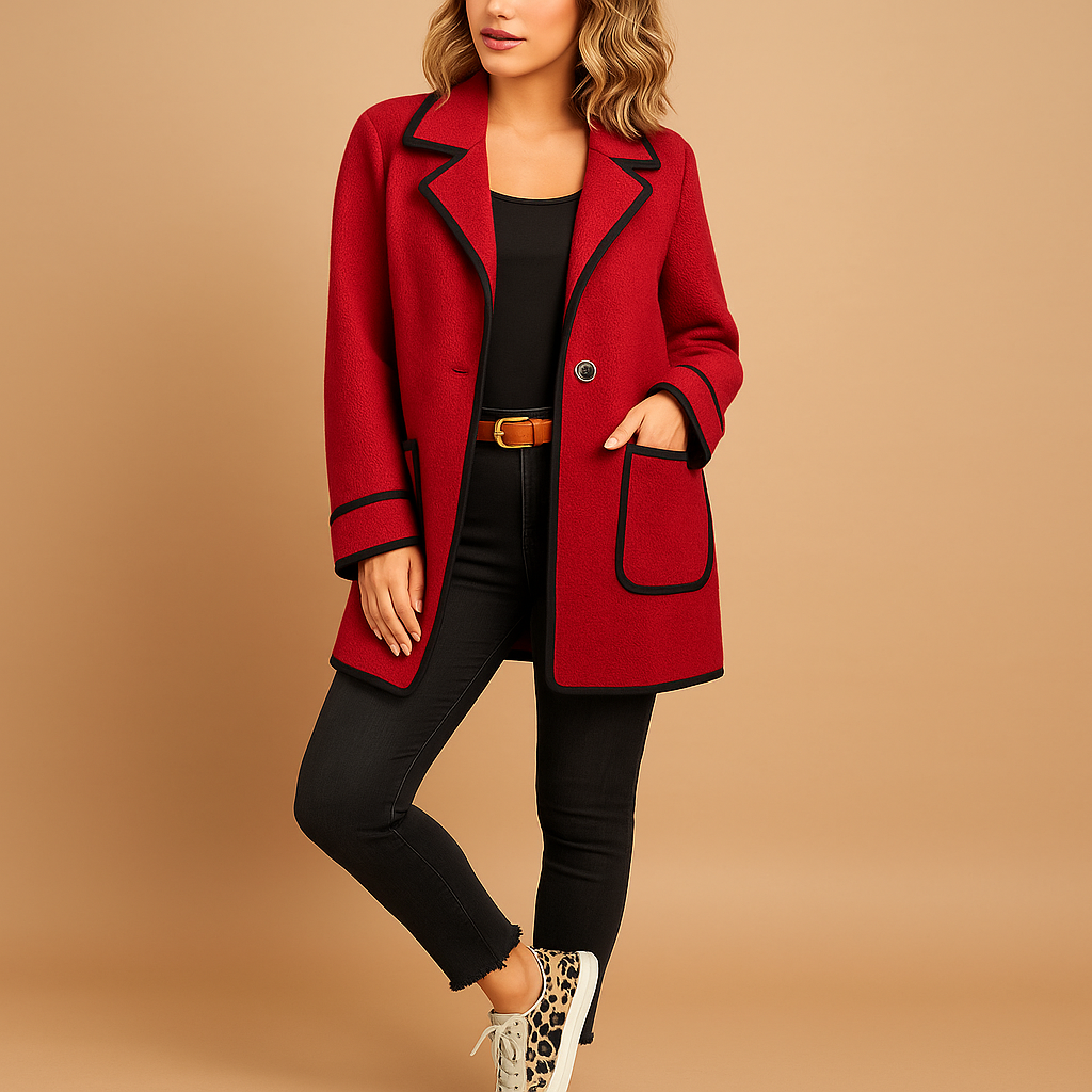 Blazer Longline | Piping Contrast | Bouton Simple