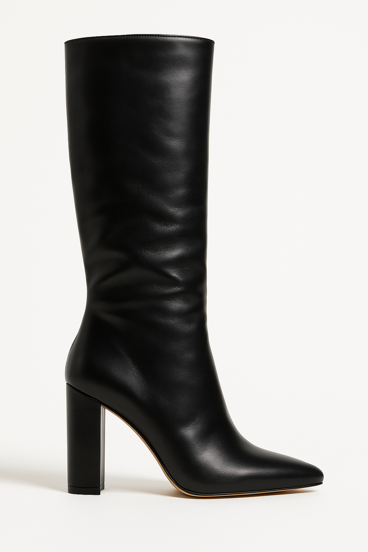 Bottes Hautes Croc-Embossées | orteil pointu | Talon Bloc