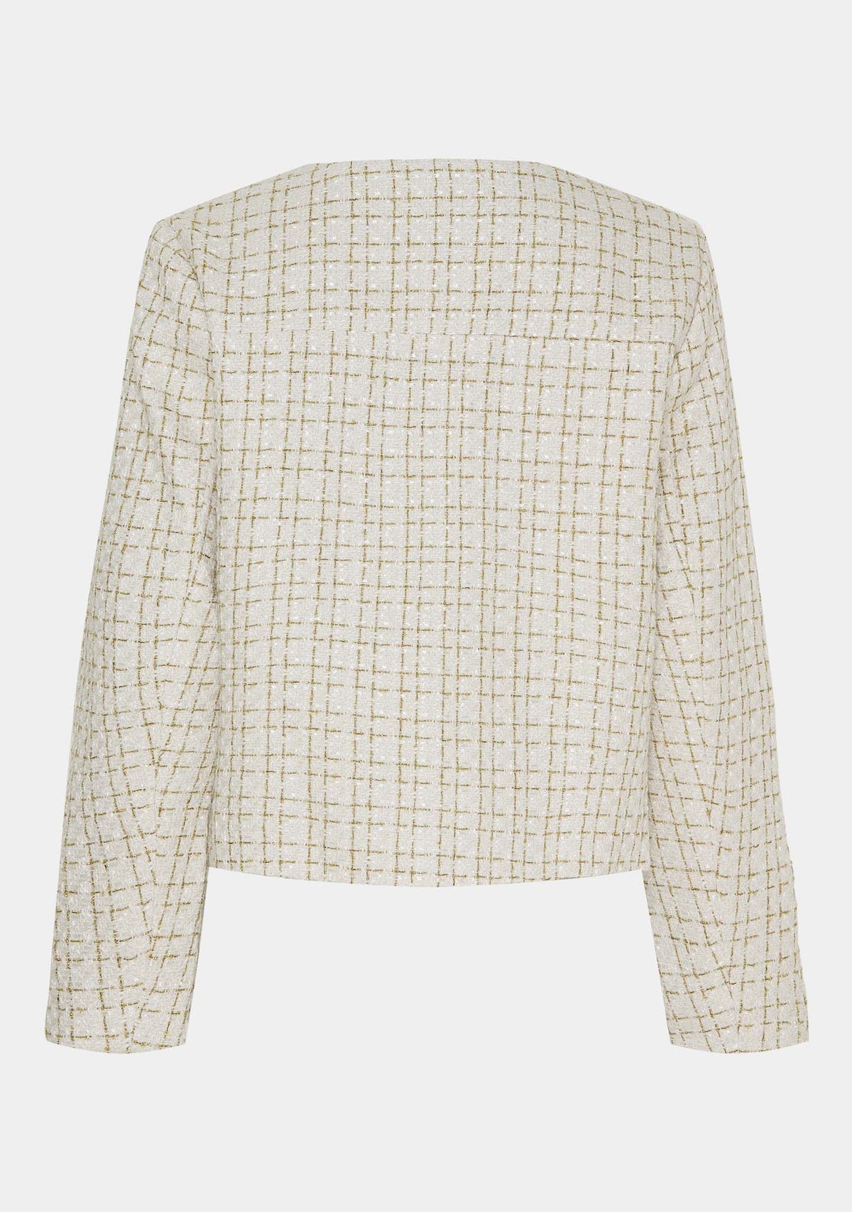 Veste Courte Tweed | Détail Bouton Or | Texture Raffinée