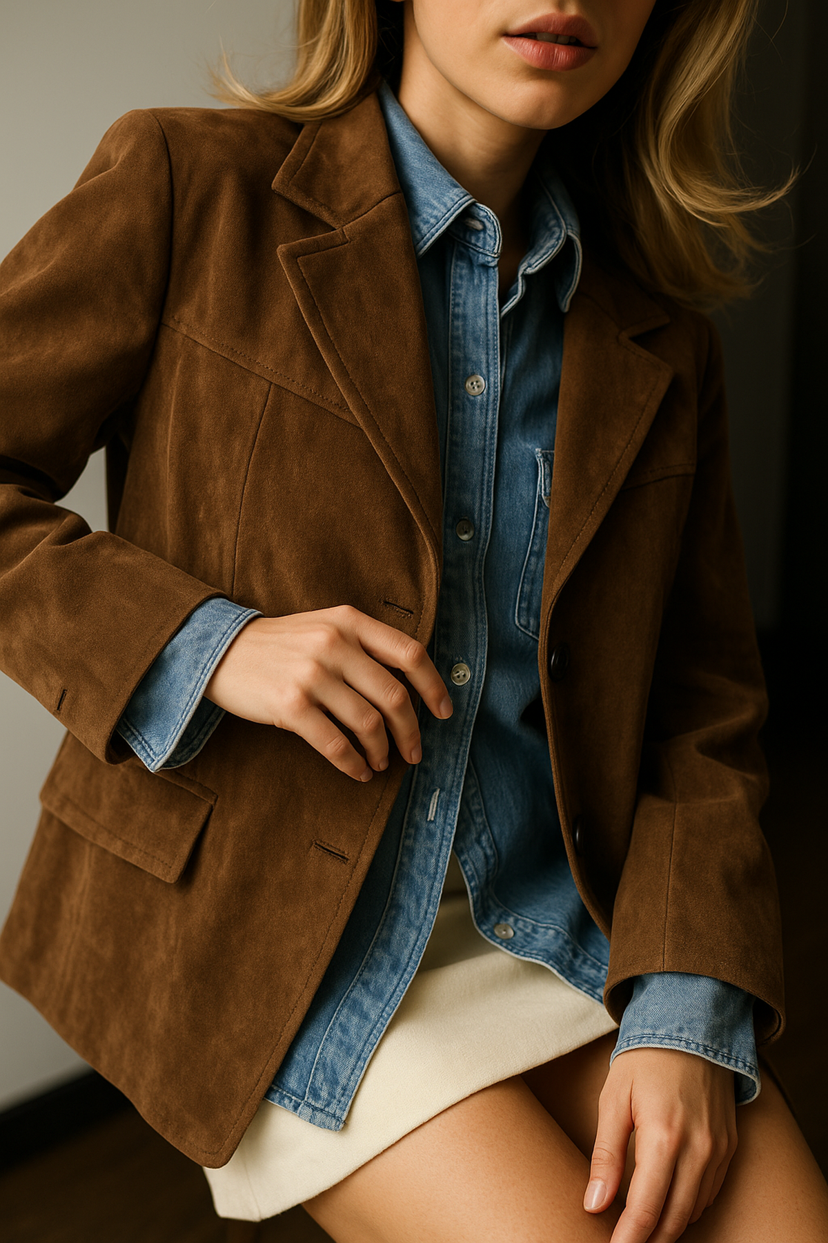 Veste en Faux Suède | Design Simple | Coupe Regular