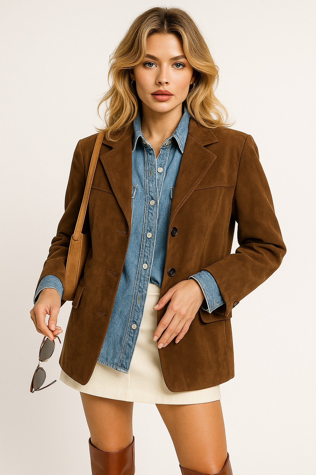 Veste en Faux Suède | Design Simple | Coupe Regular