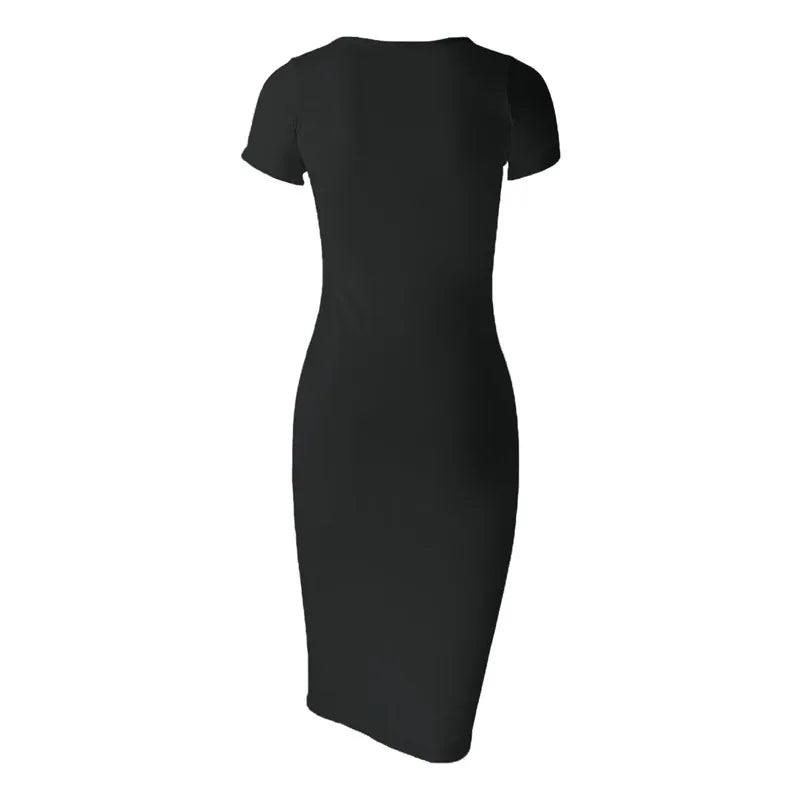 Robe Midi en Coton | Slim Fit | Manches Courtes