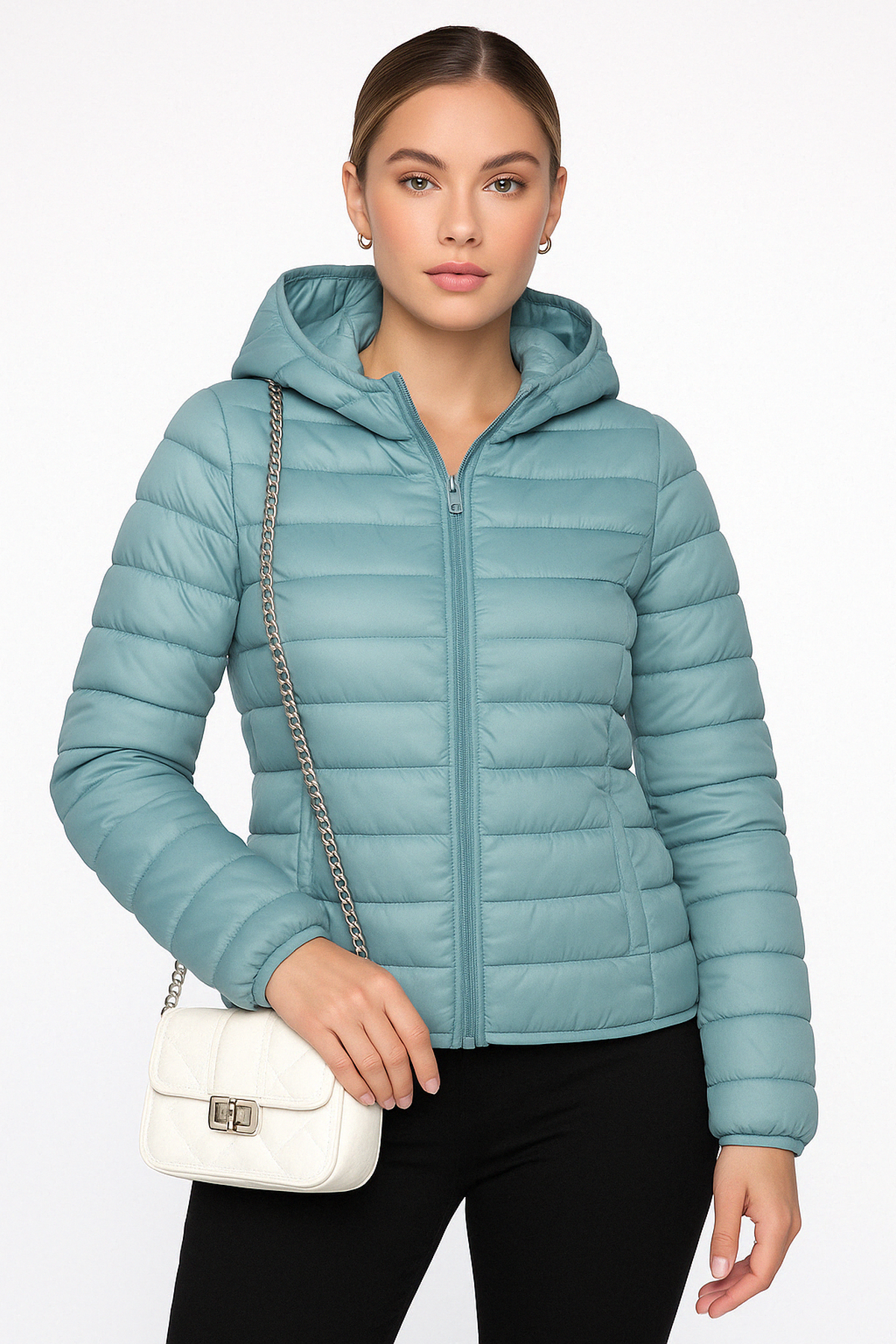 Veste Doudoune Capuche | Remplissage Léger en Canard | Coupe Regular