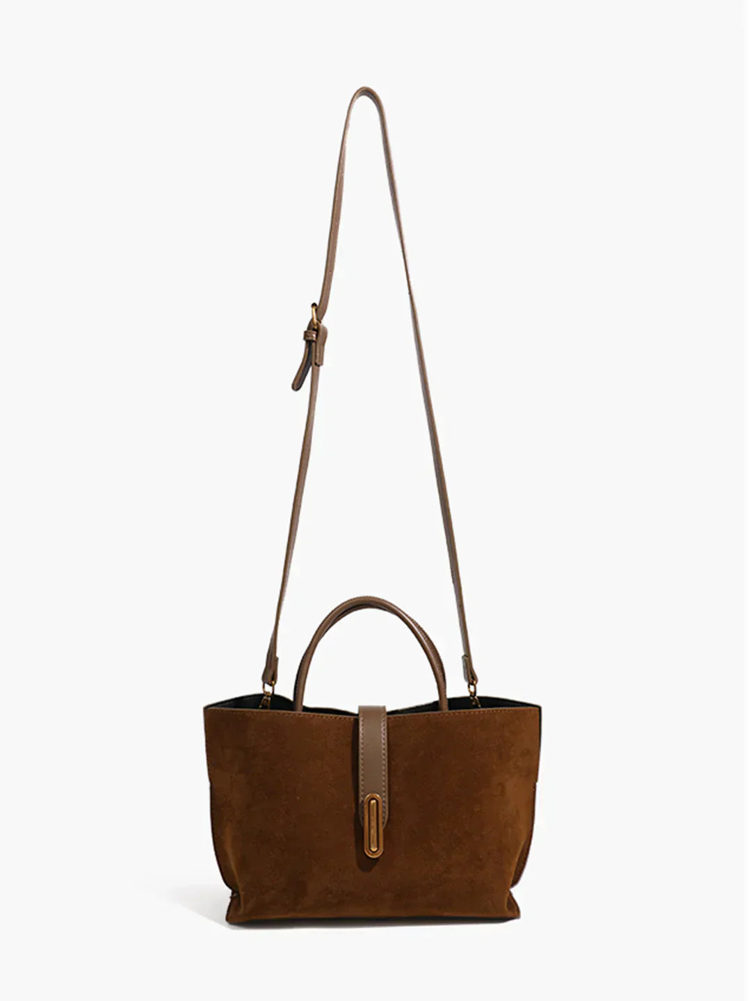 Métier Faux Suede Tote Bag | Structured Top-Handle Design