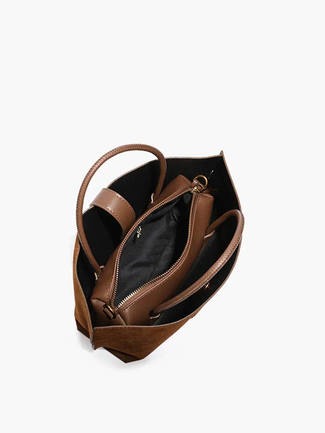 Métier Faux Suede Tote Bag | Structured Top-Handle Design
