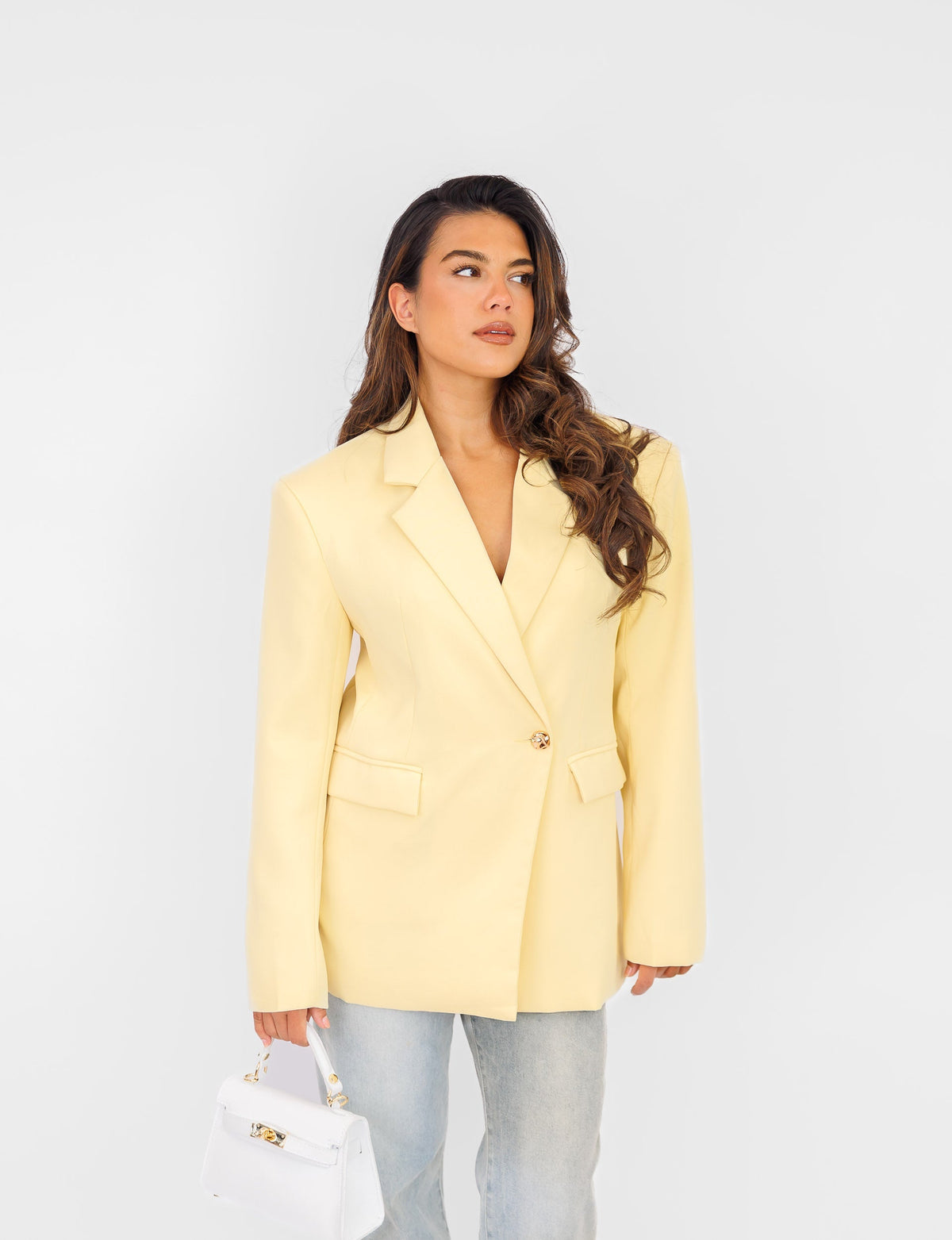 Blazer Longline Structuré | Jaune Citron | Tailoring Moderne