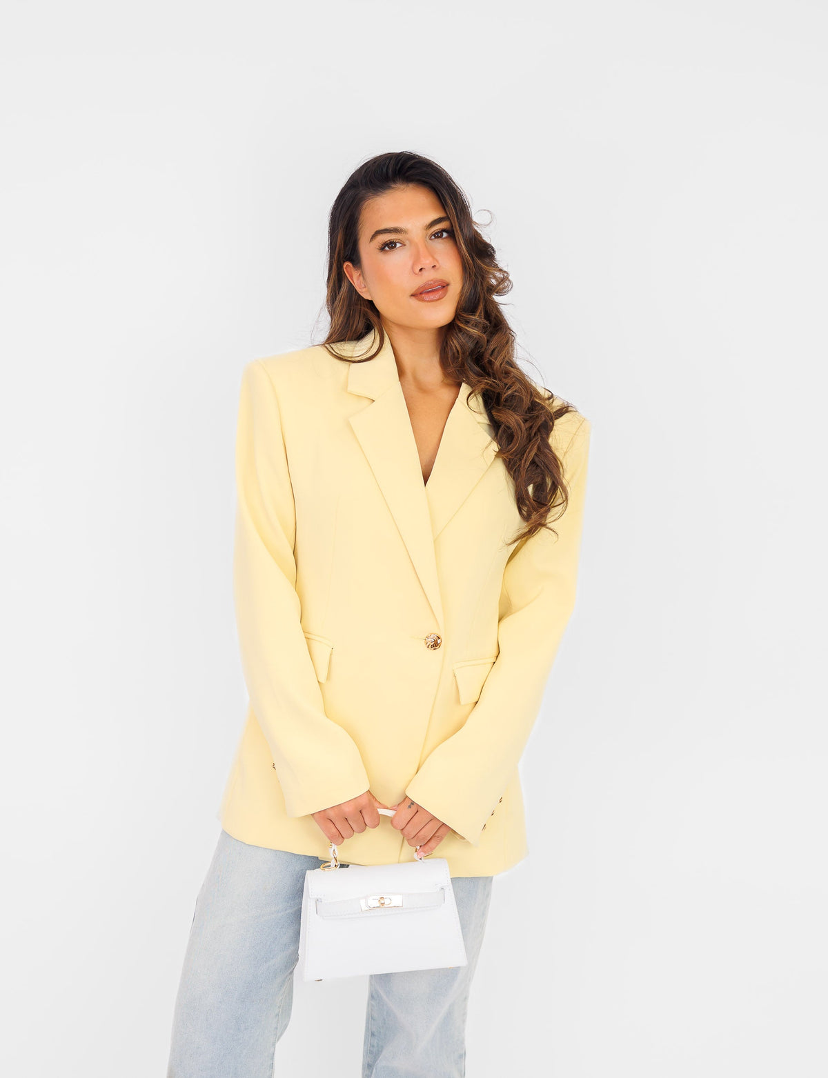 Blazer Longline Structuré | Jaune Citron | Tailoring Moderne