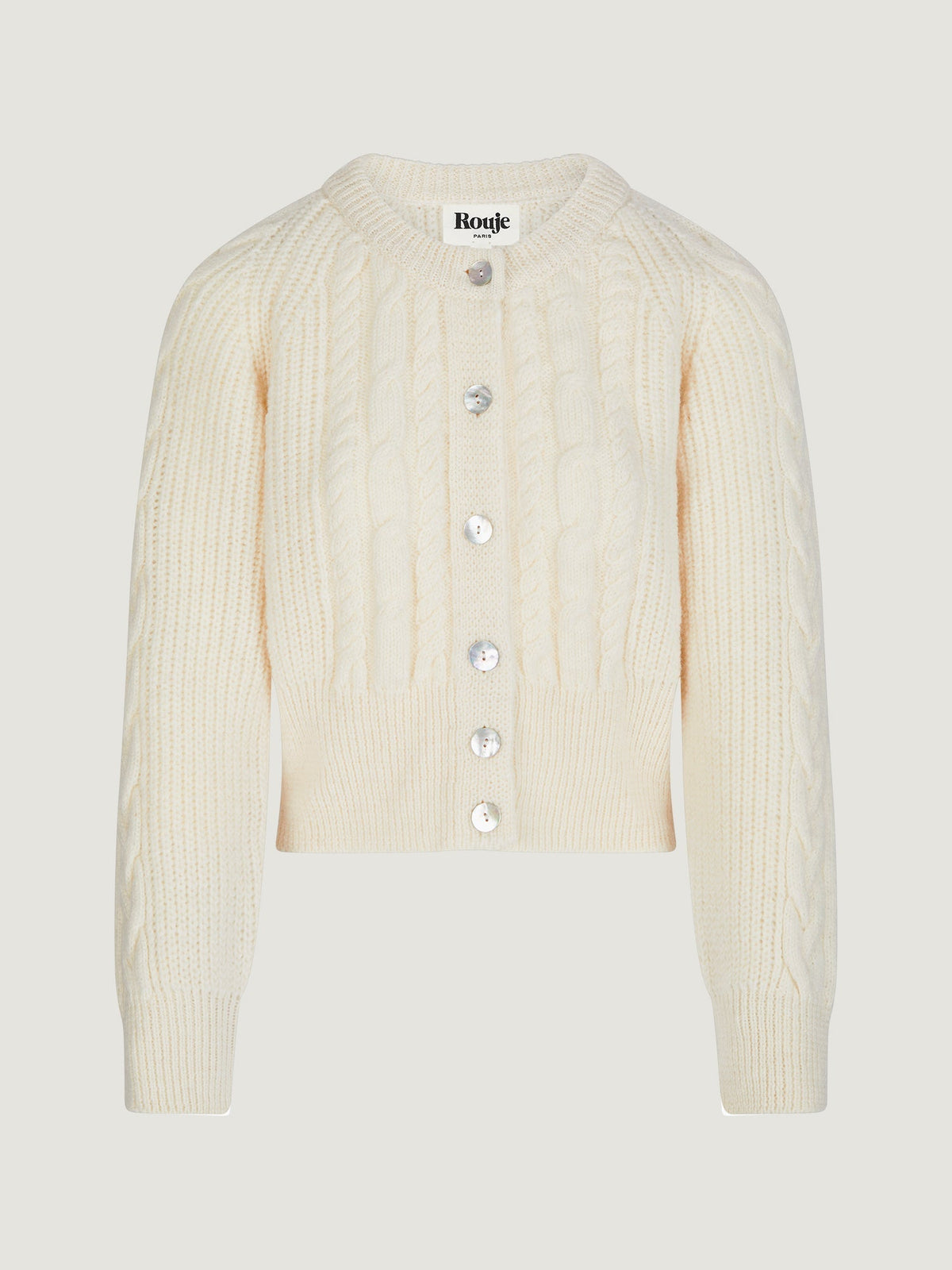 Cardigan en maille torsadée | Beige