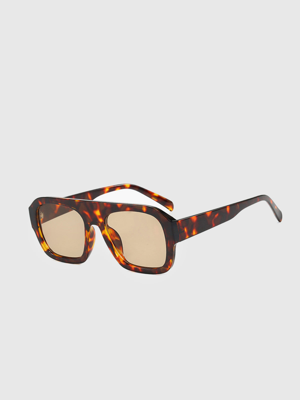 Lunettes de soleil carrées | Monture en écaille de tortue léopard | Protection UV400